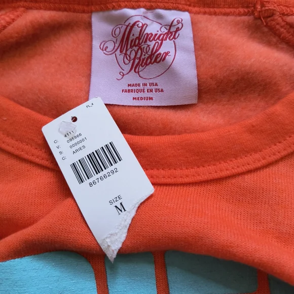 Anthro Aries ♈ Sweatshirt - Bright Orange NWT - Picture 4 of 5